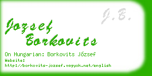 jozsef borkovits business card